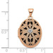 14K Rose Gold 21mm Oval with Diamond Vintage Black Interior Locket - (A99-282)
