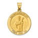 14K Yellow Gold Polished and Satin St. Patrick Medal Pendant 23mm width - (B11-162)