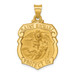 14K Yellow Gold Polished and Satin St. Michael Badge Medal Pendant 21mm width - (B11-481) 14K Yellow Gold Polished and Satin St. Michael Badge Medal Pendant 21mm width - (B11-481)
