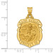 14K Yellow Gold Polished and Satin St. Michael Badge Medal Pendant 21mm width - (B11-481) 14K Yellow Gold Polished and Satin St. Michael Badge Medal Pendant 21mm width - (B11-481)