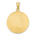14K Yellow Gold Polished and Satin St. Francis Medal Pendant 23mm width - (B11-552)