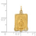 14K Yellow Gold Solid Satin Finish Medium Rectangle Framed Miraculous Medal - (B14-588) 14K Yellow Gold Solid Satin Finish Medium Rectangle Framed Miraculous Medal - (B14-588)