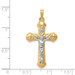14K Two-Tone Gold Hollow Polished Chevron Design Crucifix - (B14-676) 14K Two-Tone Gold Hollow Polished Chevron Design Crucifix - (B14-676)