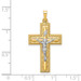 14K Two-Tone Gold Hollow Polished Rope Edge Latin Crucifix - (B14-777) 14K Two-Tone Gold Hollow Polished Rope Edge Latin Crucifix - (B14-777)