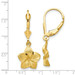 14K Yellow Gold Satin & Diamond-cut Plumeria Dangle Leverback Earrings - (B36-778) 14K Yellow Gold Satin & Diamond-cut Plumeria Dangle Leverback Earrings - (B36-778)