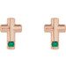 14K Rose Gold Emerald Cross Earrings - (B44-838) 14K Rose Gold Emerald Cross Earrings - (B44-838)