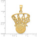 14K Yellow Gold Swoosh Basketball and Net Pendant - (A83-549) 14K Yellow Gold Swoosh Basketball and Net Pendant - (A83-549)