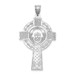 14K White Gold Celtic Claddagh Cross Pendant - (A84-629)