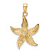 14K Yellow Gold Textured Starfish Pendant - (A85-349)