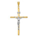 14k Two Tone Gold Polished Jesus Crucifix Pendant - (A85-999) 14k Two Tone Gold Polished Jesus Crucifix Pendant - (A85-999)