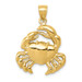 14k Yellow Gold Polished Crab Pendant - (A86-195) 14k Yellow Gold Polished Crab Pendant - (A86-195)