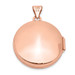 14K Rose Gold 20mm Round Plain Flat Locket - (A99-290)