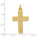 14K Yellow Gold Polished Filigree Cross Pendant - (B11-543)