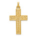 14K Yellow Gold Polished Filigree Cross Pendant - (B11-543)