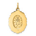 14K Yellow Gold Solid Satin Finish Small Fancy Oval Miraculous Medal - (B14-779)