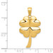 14K Yellow Gold Solid Polished 4-Leaf Clover Pendant - (A83-492)