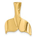 14K Yellow Gold 3-D Polished Whale Tail Charm Pendant - (A91-955)