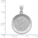 14K White Gold Polished and Satin Saint Christopher Medal Pendant 22mm width - (B11-330)