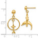 14K Yellow Gold Polished 3-D Dolphin Jumping Through Hoop Dangle Earrings - (B36-854)