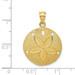 14K Yellow Gold Solid Polished Laser-Cut Sand Dollar Pendant - (A84-261)