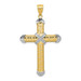 14K Yellow Gold and Rhodium Cross Pendant - (A84-480) 14K Yellow Gold and Rhodium Cross Pendant - (A84-480)