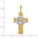 14K Two-tone Gold Claddagh Cross Pendant 41mm length - (A84-614) 14K Two-tone Gold Claddagh Cross Pendant 41mm length - (A84-614)