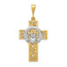 14K Two-tone Gold Claddagh Cross Pendant 41mm length - (A84-614) 14K Two-tone Gold Claddagh Cross Pendant 41mm length - (A84-614)