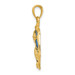14K Yellow Gold Blue Stained Glassed Shell Cluster Pendant - (A85-478)