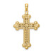 14k Two Tone Gold Diamond-cut Polished 3D Cross Pendant - (A85-626)