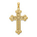 14k Two Tone Gold Diamond-cut Polished 3D Cross Pendant - (A85-626)