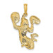 14K Yellow Gold Solid Open-Backed Cheerleader Charm Pendant - (A89-471) 14K Yellow Gold Solid Open-Backed Cheerleader Charm Pendant - (A89-471)