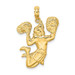 14K Yellow Gold Solid Open-Backed Cheerleader Charm Pendant - (A89-471) 14K Yellow Gold Solid Open-Backed Cheerleader Charm Pendant - (A89-471)