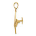 14K Yellow Gold 3-D Jet Charm Pendant - (A89-756)