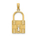 14K Yellow Gold 3-D Padlock With Key Hole Charm Pendant - (A91-619) 14K Yellow Gold 3-D Padlock With Key Hole Charm Pendant - (A91-619)