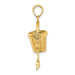 14K Yellow Gold Myrtle Beach Bucket & Shovel Charm Pendant - (A92-392)