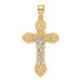 14K Two-tone Gold Crucifix Scrolled Tips Charm Pendant - (A94-212) 14K Two-tone Gold Crucifix Scrolled Tips Charm Pendant - (A94-212)