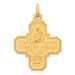14K Yellow Gold Solid Satin Finish Small 4-Way Medal - (B14-547)