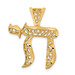 14K Yellow Gold Filigree Chai Pendant - (A83-350)