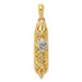 14K Yellow Gold & Rhodium Mezuzah with Shin Charm - (A83-954) 14K Yellow Gold & Rhodium Mezuzah with Shin Charm - (A83-954)