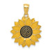 14K Yellow Gold Enameled Yellow Sunflower Pendant - (A84-780)