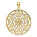 14K Yellow Gold and Rhodium Diamond-cut Circle Pendant - (A85-474) 14K Yellow Gold and Rhodium Diamond-cut Circle Pendant - (A85-474)