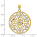 14K Yellow Gold and Rhodium Diamond-cut Circle Pendant - (A85-474) 14K Yellow Gold and Rhodium Diamond-cut Circle Pendant - (A85-474)