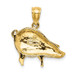 14K Yellow Gold 2-D & Polished Pig Charm Pendant - (A90-942)