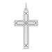 14K White Gold Laser Designed Cross Pendant 41mm length - (B11-698)