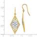 14K Two-tone Gold Rhodium Diamond Shape Filigree Dangle Earrings - (B41-626) 14K Two-tone Gold Rhodium Diamond Shape Filigree Dangle Earrings - (B41-626)
