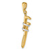 14K Yellow Gold & Rhodium 3-D Wrench Charm - (A82-588) 14K Yellow Gold & Rhodium 3-D Wrench Charm - (A82-588)