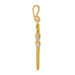 14K Yellow Gold & Rhodium 3-D Wrench Charm - (A82-588) 14K Yellow Gold & Rhodium 3-D Wrench Charm - (A82-588)