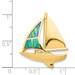 14K Yellow Gold Imitation Opal Sailboat Slide - (A84-690) 14K Yellow Gold Imitation Opal Sailboat Slide - (A84-690)