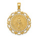 14K Yellow Gold Polished Miraculous Medal With Scallop Frame Pendant - (A85-690) 14K Yellow Gold Polished Miraculous Medal With Scallop Frame Pendant - (A85-690)