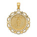 14K Yellow Gold Polished Miraculous Medal With Scallop Frame Pendant - (A85-690) 14K Yellow Gold Polished Miraculous Medal With Scallop Frame Pendant - (A85-690)